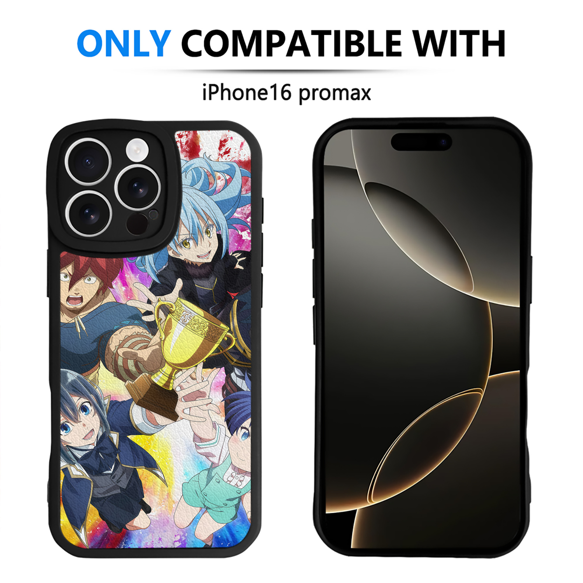 （画像用） 転スラ Regarding Reincarnated to Slime 【iPhone 16シリーズ対応】シリコンスマホケース（レザー調） 材質：シリコン
